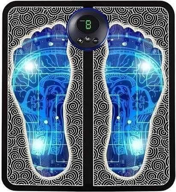 Foot Massager Feet Massage Machine ,Electronic Muscle Stimulator Massage Mat USB Rechargeable Massager (Black)